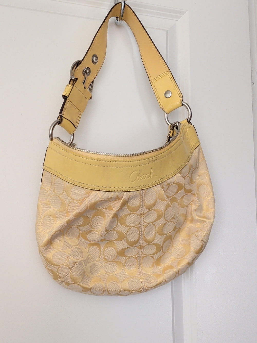 Coach Yellow Signature Hobo Shoulder Bag
